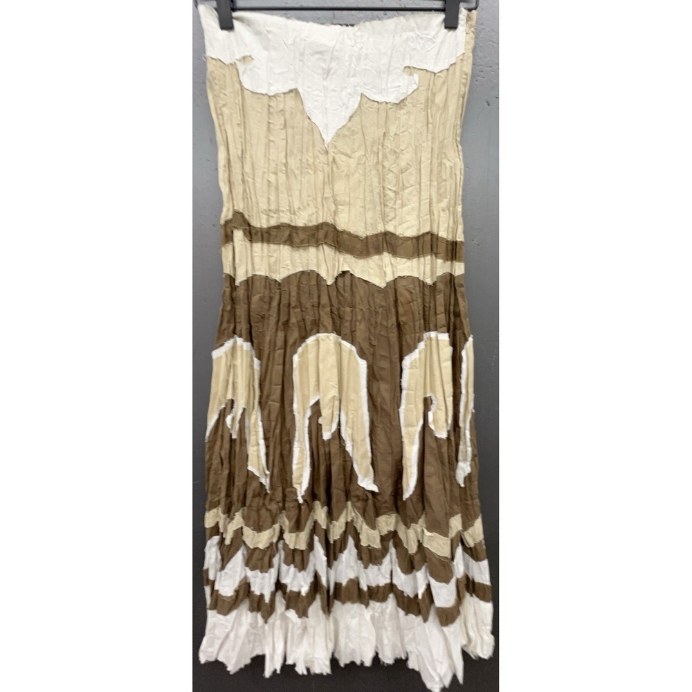 Women‎ Skirt S Brown Cotton Broomstick Crinkle Boho Peasant Prairie Cottage New
